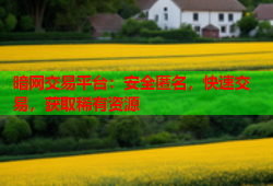 暗网交易平台：安全匿名，快速交易，获取稀有资源