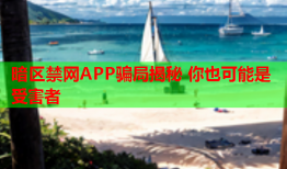 暗区禁网APP骗局揭秘 你也可能是受害者
