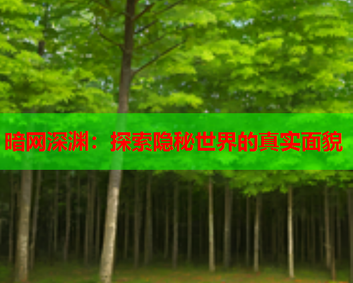 暗网深渊：探索隐秘世界的真实面貌