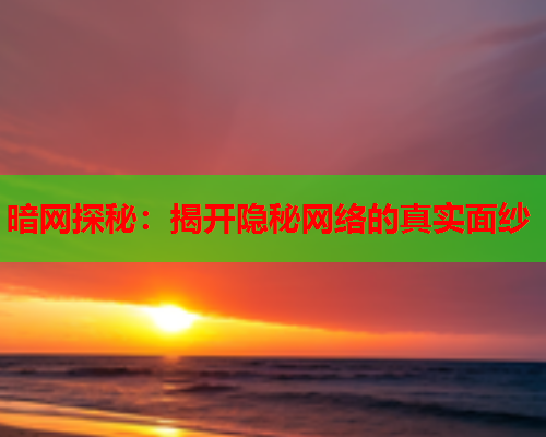 暗网探秘：揭开隐秘网络的真实面纱