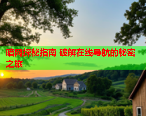 暗网探秘指南 破解在线导航的秘密之旅